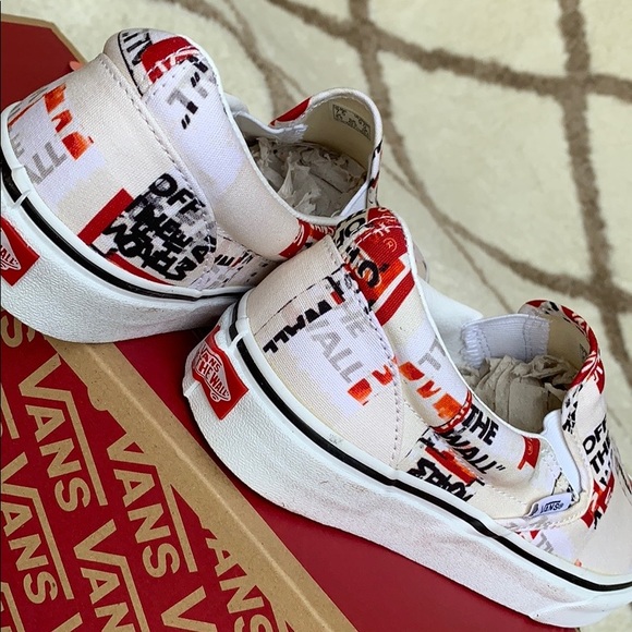 •VANS CLASSIC SLIP ON PACKING TAPE Blcdblctrwt WMNS• - Picture 11 of 16